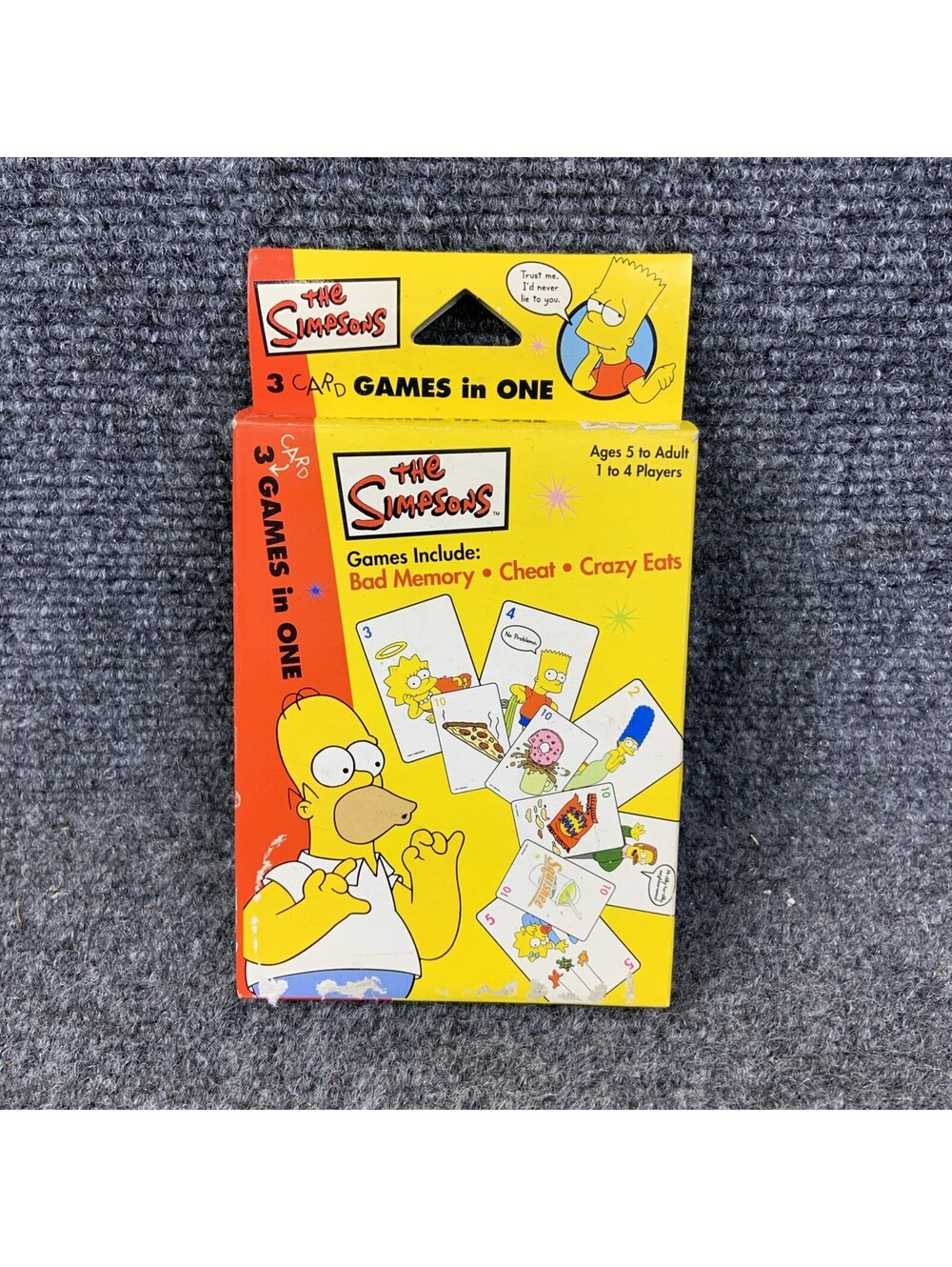 The Simpsons 3 Games in One, Playing Card Game, Bad Memory Cheat Crazy Eats